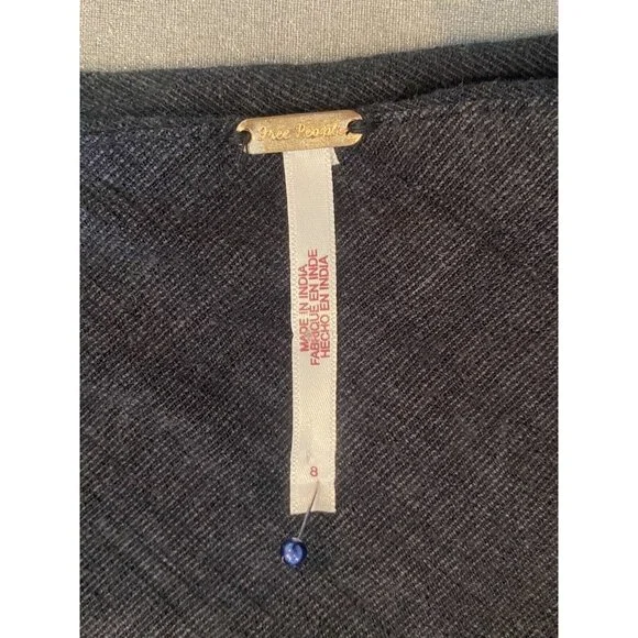 Free People One Shoulder Cropped Black Woven Cotton Blend Gauze Jumpsuit Size 8 - Picture 6 of 7